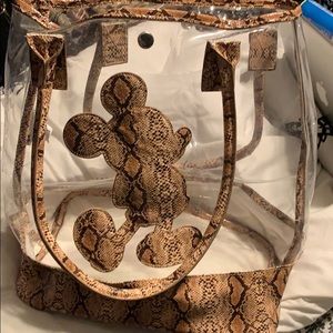 Clear snakeskin Mickey tote